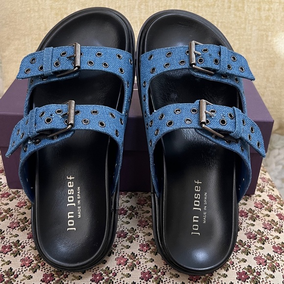 Jon Josef Shoes - Jon Josef BOLD Blue Suede Sandal- made in Italy